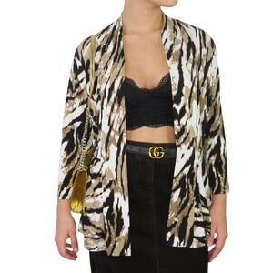 1990s Vintage Dress Barn Animal Print Blazer Retro Zebra Shall Small Funky